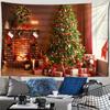 New Year's Santa Claus Tapestry Holiday Christmas Tree Gift Wall Red Furnace Home Living Room