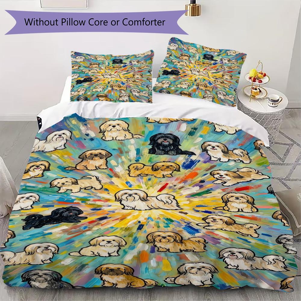 Cute animals Pattern Bedding uilt Set uilt Cover Pillowcase Home Decoration Birthday Gift (1 * duvet cover + 2 * pillowcase without core)