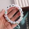 Elastic Chinese Mahjong Bracelet Handmade Acrylic Bead Hand Ring Vintage   Gift