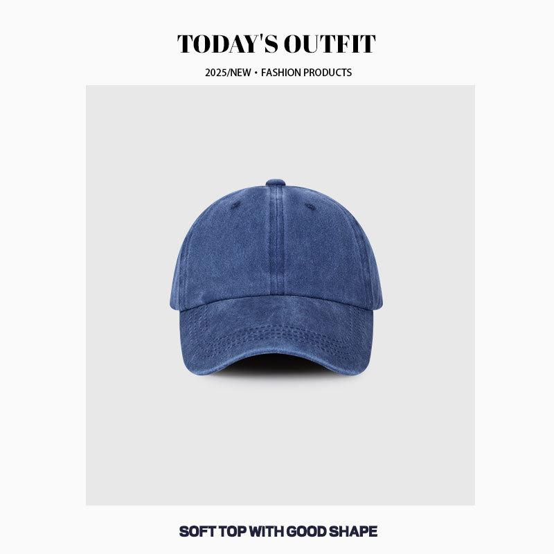 Men's Big Head Hat Four Seasons Sun Hat Washing Denim Baseball Hat Women's Face Small Old Gray Baseball Cap