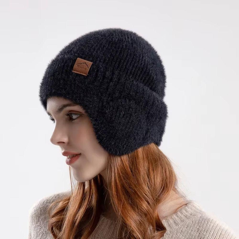 Cold Proof Ear Protection Beanie Cap Headgear Knitted Earflap Hat Earflap Woolen Hat Male/Female