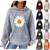 Women's Hoodies Long Sleeve Casual Print Drawstring Hoodie Sweatshirts For Women Pullover With Pockets