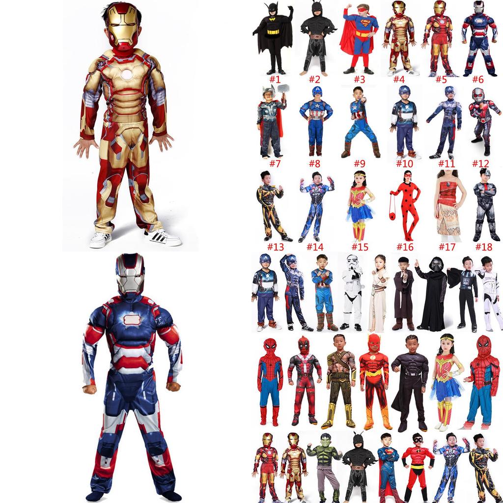 Великолепный детский костюм на Хэллоуин Супергерой Бэтмен Супермен Косплей Костюм для мальчиков и девочек