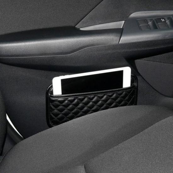 1x Car Interior Storage Pouch Bag Leather Phone Holder Organizer Box Accessories