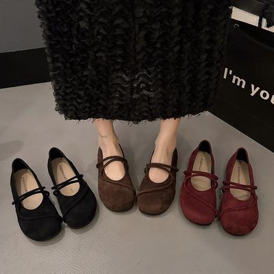 Женская обувь с круглым носком: Ретро обувь слипоны в корейском стиле Y2k для весны и осени, балетки для молодых женщин