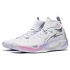 Li Ning 808 2 ULTRA Износостойкие Дышащие Средневысокие Баскетбольные Кроссовки Мужские Белые Плохой Маленький Фиолетовый ABAT007-1
