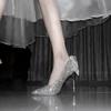New Stiletto 18-year-old Adult Gift Sequined Diamond Crystal High Heels Butterfly Wedding Dress Two Wearing Wedding Shoes Bride