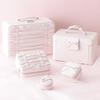 Francfranc Ribbon Cosmetic Light with Mirror and Dresser Box, Pink, Bag-shaped, Portable, Dividers,