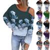 Ayollar uchun ochiq yelkali, gulli naqshli, moda, kundalik, ichi oʻyilgan xudi top