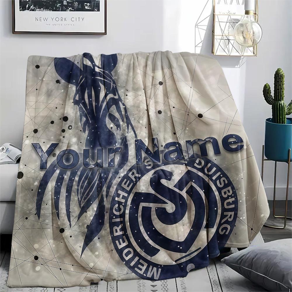 1PC Msv Duisburg Custom Name Patterned Flannel Blanket Suitable For All Seasons For Home Decor Warmth And Comfort Gifts Holiday Present