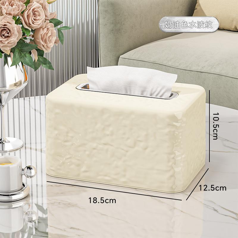 Коробка для салфеток с эффектом водной ряби, прозрачная коробка для салфеток с узором ледника, для домашнего журнального столика, пластиковая коробка для хранения салфеток