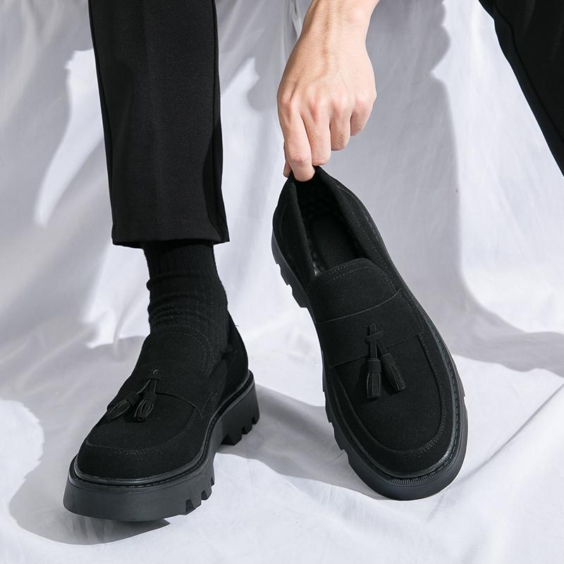 Высококачественные мужские туфли с кисточками, модные роскошные оксфордские британские туфли-лоферы, мужские туфли на толстой подошве, удобные повседневные кожаные туфли