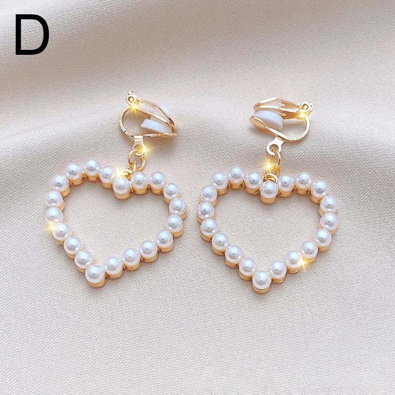 Модные серьги «Звезда Луна» с жемчугом, клипсы для ушей, цветочные украшения с бантом