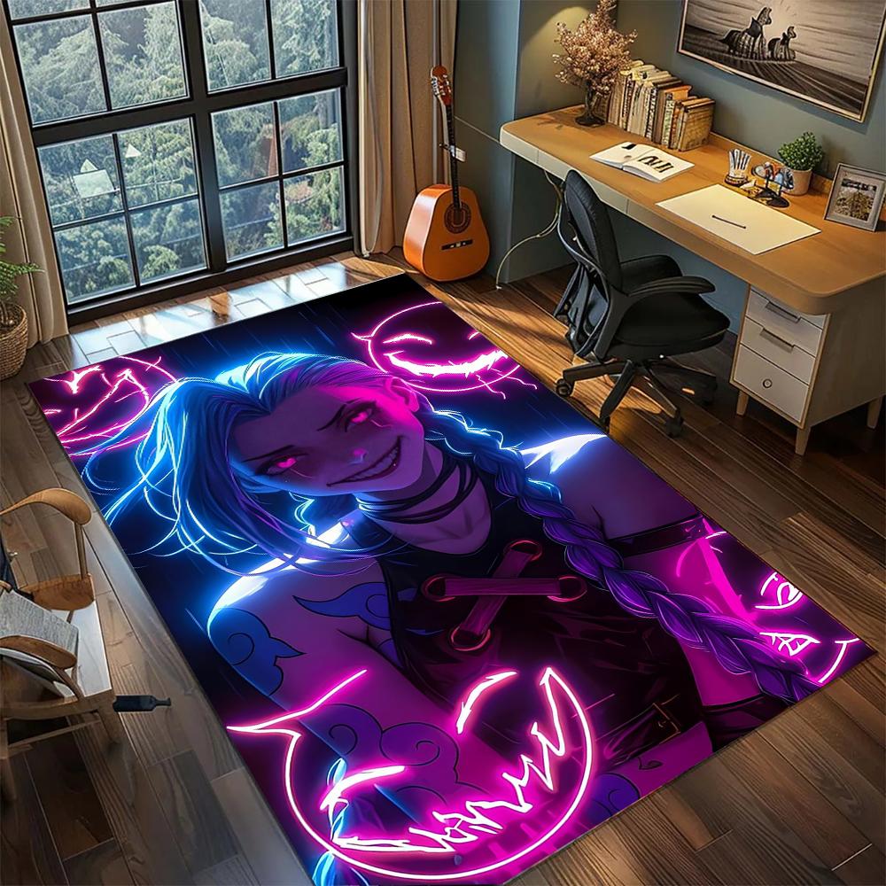 Jinx: Esports Atmosphere Rug Carpet Large Area Rug Non Slip Washable Floor Mat Gamer Room Bedroom Home Decor