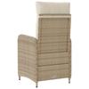 Adjustable Garden Chair Beige and Cream White