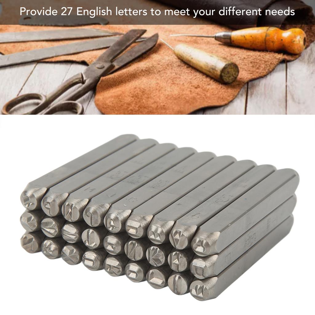 27 Pcs Metal Stamps High Carbon Steel Metal Letter Punch Stamps Set for Jewelry Leather with Storage Box