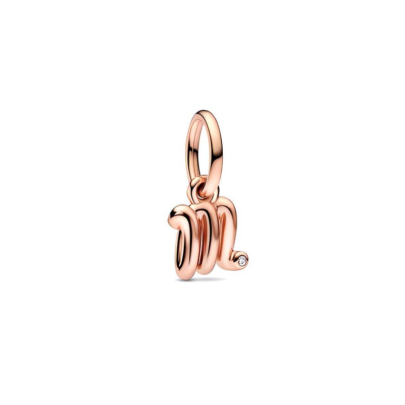 Pandora Изысканный модный кулон с буквой m для женщин, розовое золото 782474C01