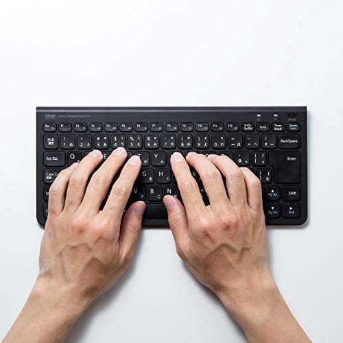 Sanwa Supply Wireless Keyboard with Mouse (No Numeric Keypad) USB Connection 2.4GHz Rechargeable Japanese 86 Keys Pantograph Black SKB-WL32SETBK