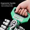 1/4 Inch Ratchet Socket Wrench Set, Mechanical Tool Kit, and Reversible Ratchet Handle with Quick Release and Extension Rod