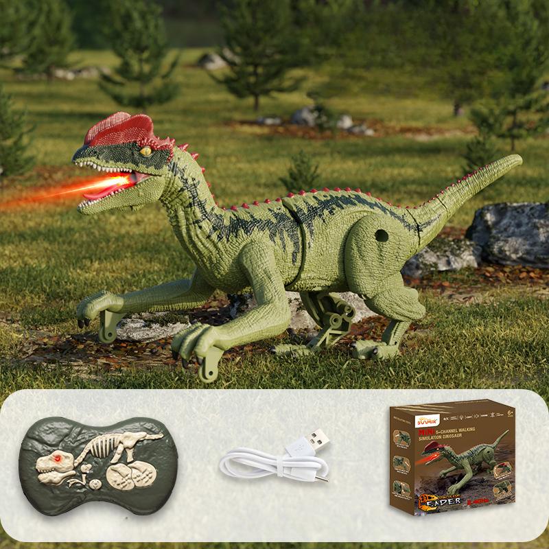 Electric Remote Control Velociraptor Tyrannosaurus Rex Simulation Sound Emitting Remote Control Dinosaur Toy