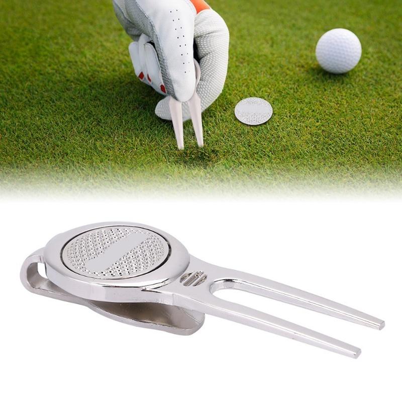 Stylish Zinc Alloy Divot Repair Tool Magnetic Ball Marker Golf Accessory