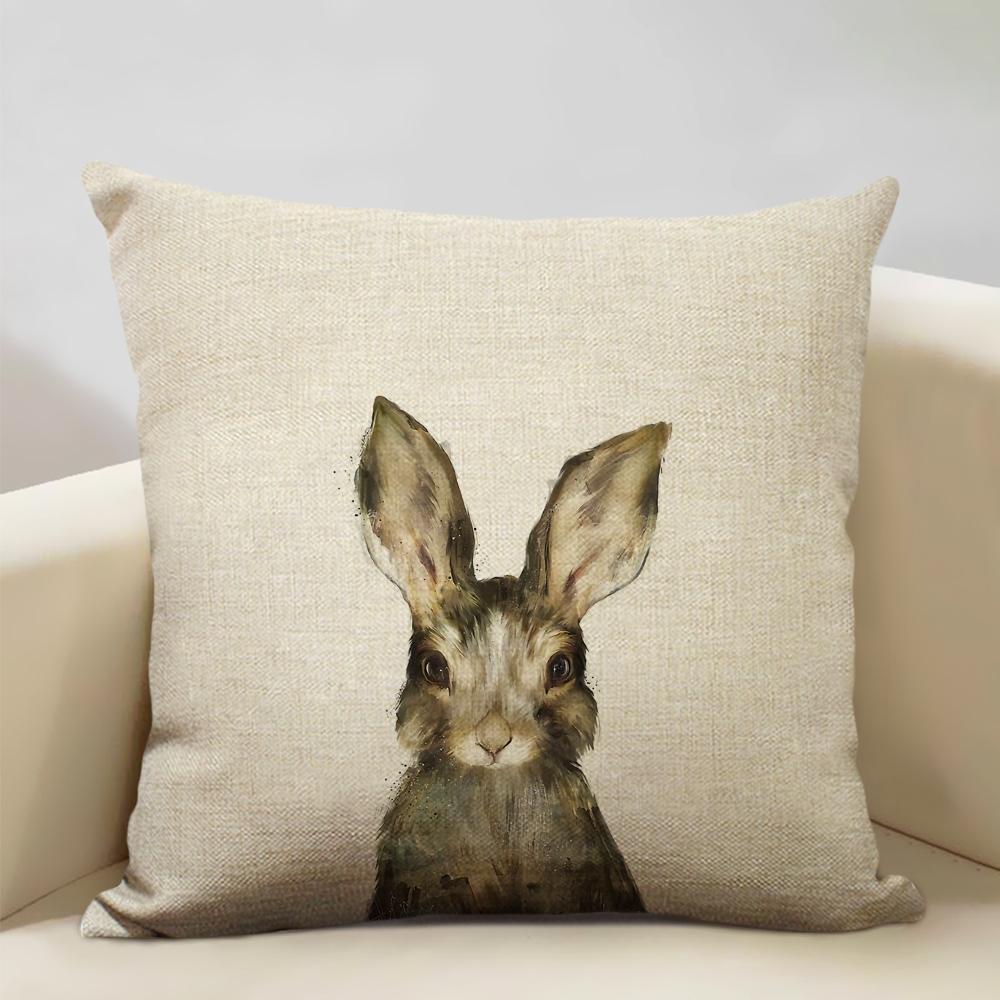 Портрет животного Медведь Лев Тигр Олень Наволочка Декор дома Льняная наволочка 45x45см Наволочка для диванной подушки Детский подарок