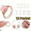 12Pcs 6-Sizes Multipurpose Invisible Clear Ring Size Adjusters Silicone Loose Rings Reducers Non-silp Ring Guard Spacers Rings Jewelry Tools