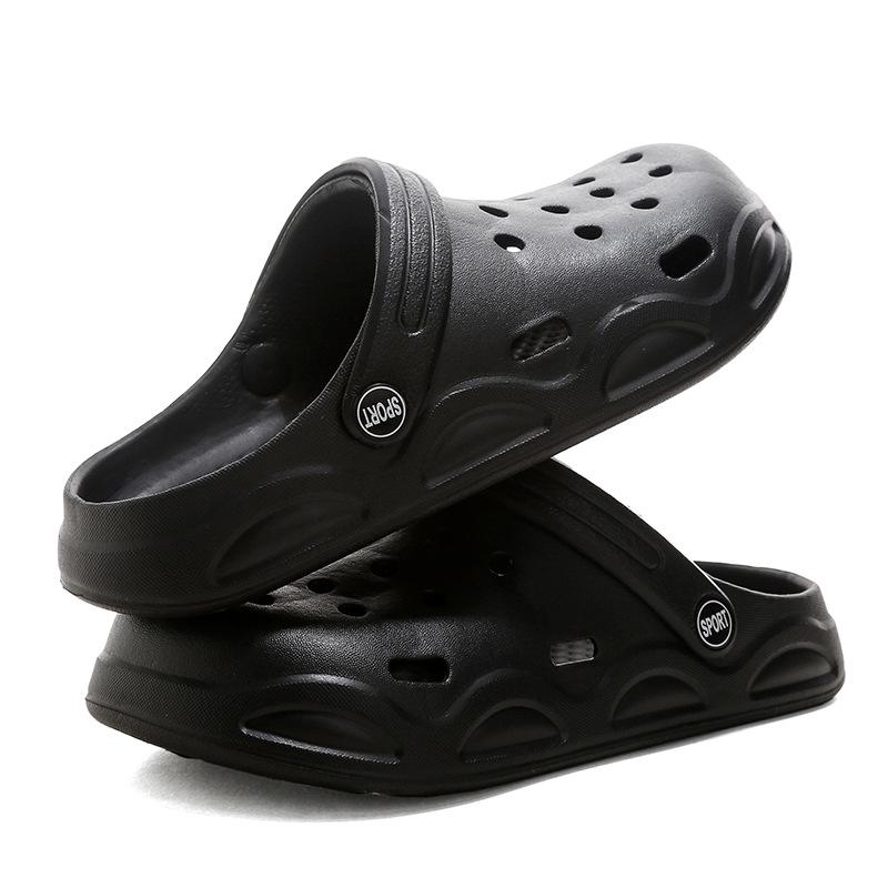 Летние мужские туфли Hole: Стиль Баотоу на открытом воздухе. Женская пляжная обувь, полузакрытый каблук, трансграничная торговля.