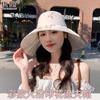 New Big Edge Bucket Hat Women's Summer Sunscreen Sun Hat Color Glue Face Cover Beach Hat Foldable Bow