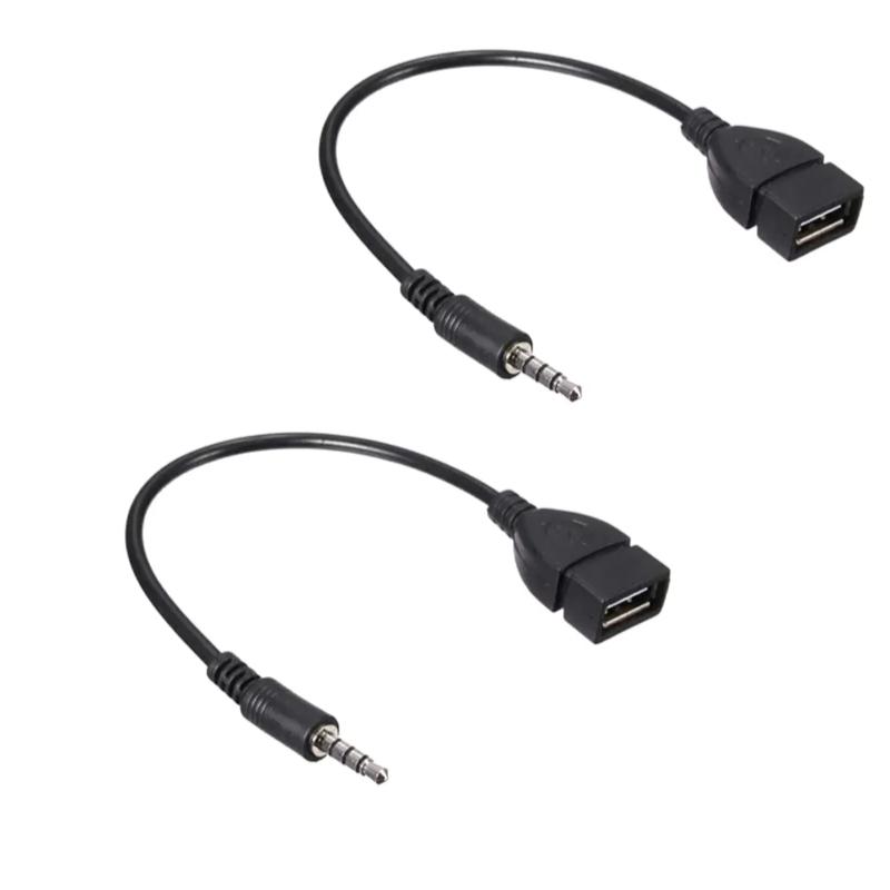 3,5 мм штекер Аудио Адаптер USB Флеш-накопитель Читатель Кабель AUX Штекер Удлинительный Кабель (Черный 20 см) Аксессуары для салона автомобиля