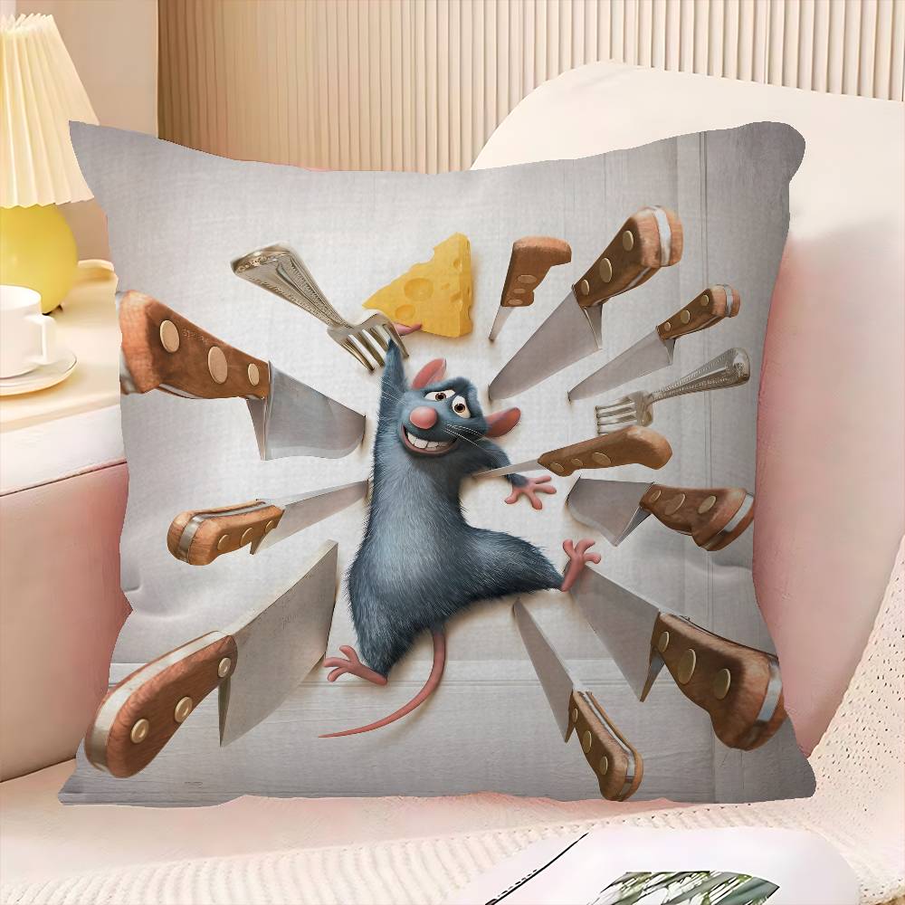 RRatatouille Animated Movie Cushion Cover Car Throw Pillow Case For Sofa Car Christmas Gift xcm xcm