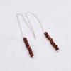Hassonite 925 Silver Threader Earrings, Natural Gemstone Women Handmade Fringe Earrings