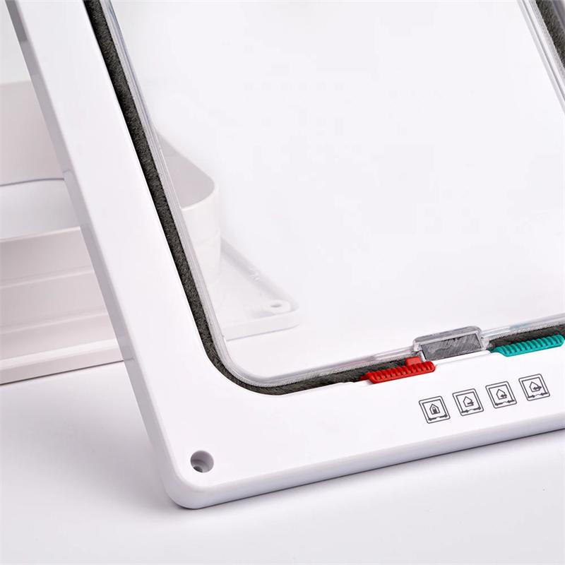 Dog Cat Flap Door with 4 Way Security Lock Flap Door for Dog Cats Kitten ABS Plastic Small Pet Gate Door Kit Cat Dogs Flap Doors