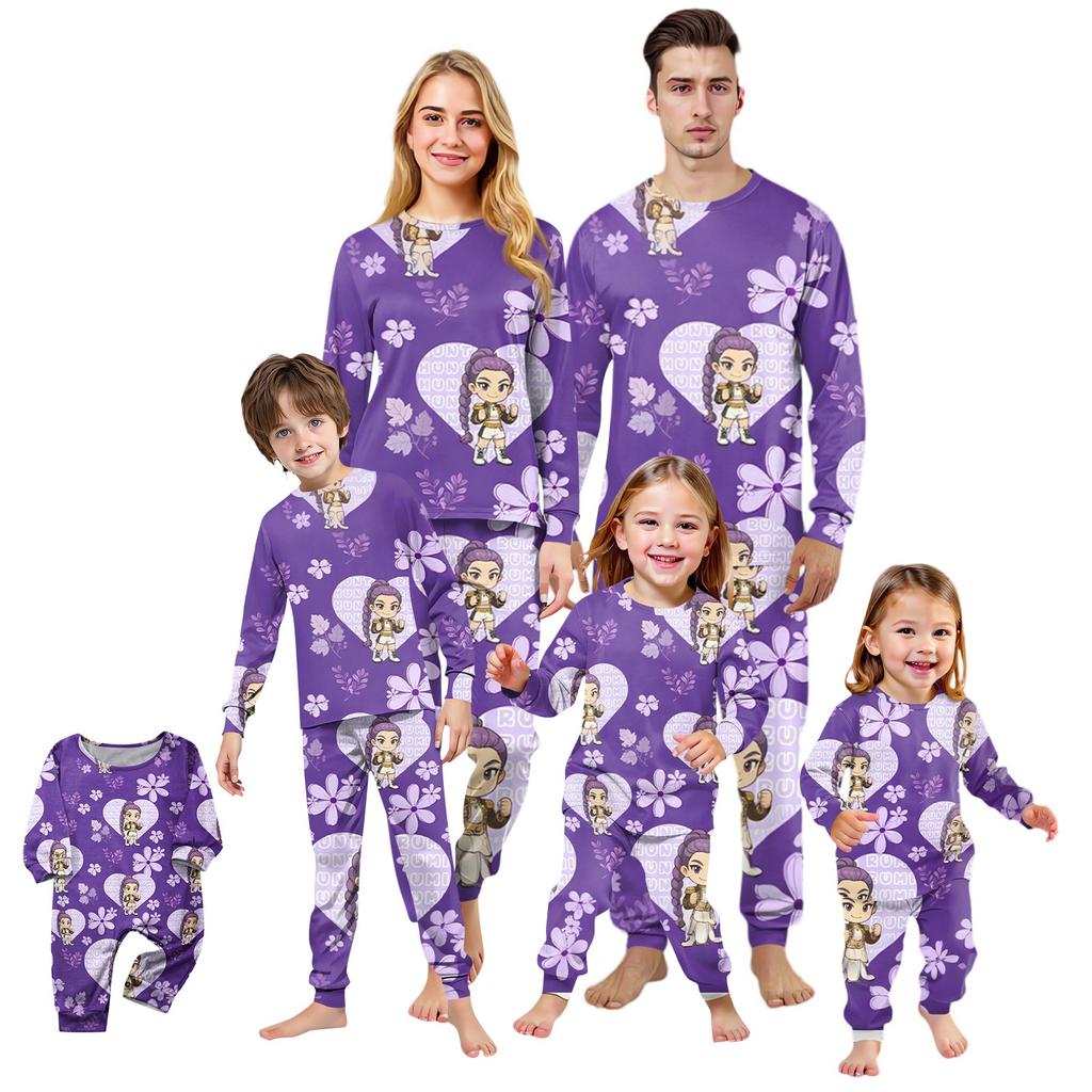 Prints Family Matching Long Sleeve Tops+Pants Set Family Matching Sets