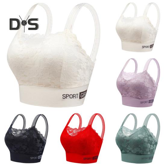 Женский бюстгальтер с широкими бретелями, ажурный цветочный узор, кружевной бесшовный бандо, защита от воздействия, максимальный комфорт, ударопрочный, с эффектом пуш-ап, без зацепления, беспроводной