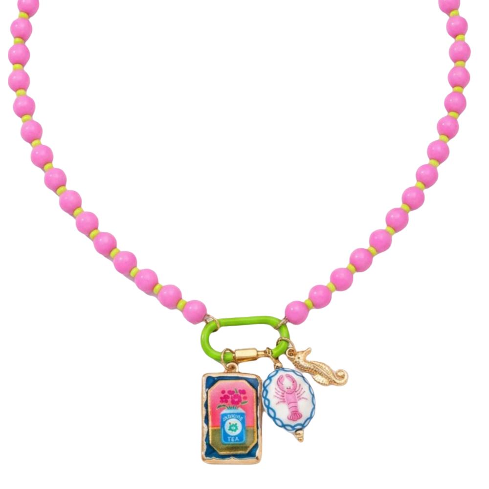 Ornaments Bohemian Resin Beaded Necklace Sea Series Beach Beaded Necklace Holiday