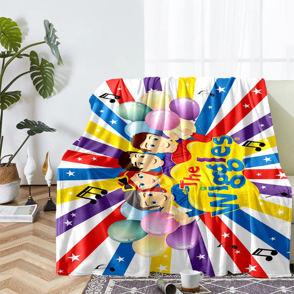 The Wiggles Theme Printed Blanket - Perfect for Couch, Bed, Travel & Outdoor Use | Machine Washable, Cozy & Durable.