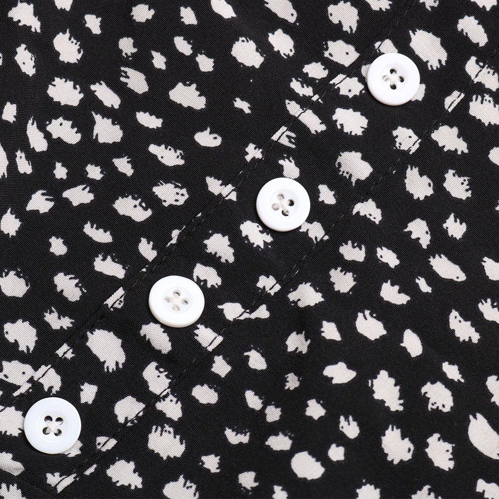 Летнее платье с принтом, женское трапециевидное повседневное хлопковое платье с рукавами-бабочками и длинными рукавами с отложным воротником до середины икры