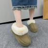 Women Thick Sole Faux Fur  Winter Plush Warm Cotton Shoes Woman Indoor Outdoor Non Slip Fluffy Platform Slippers 2024
