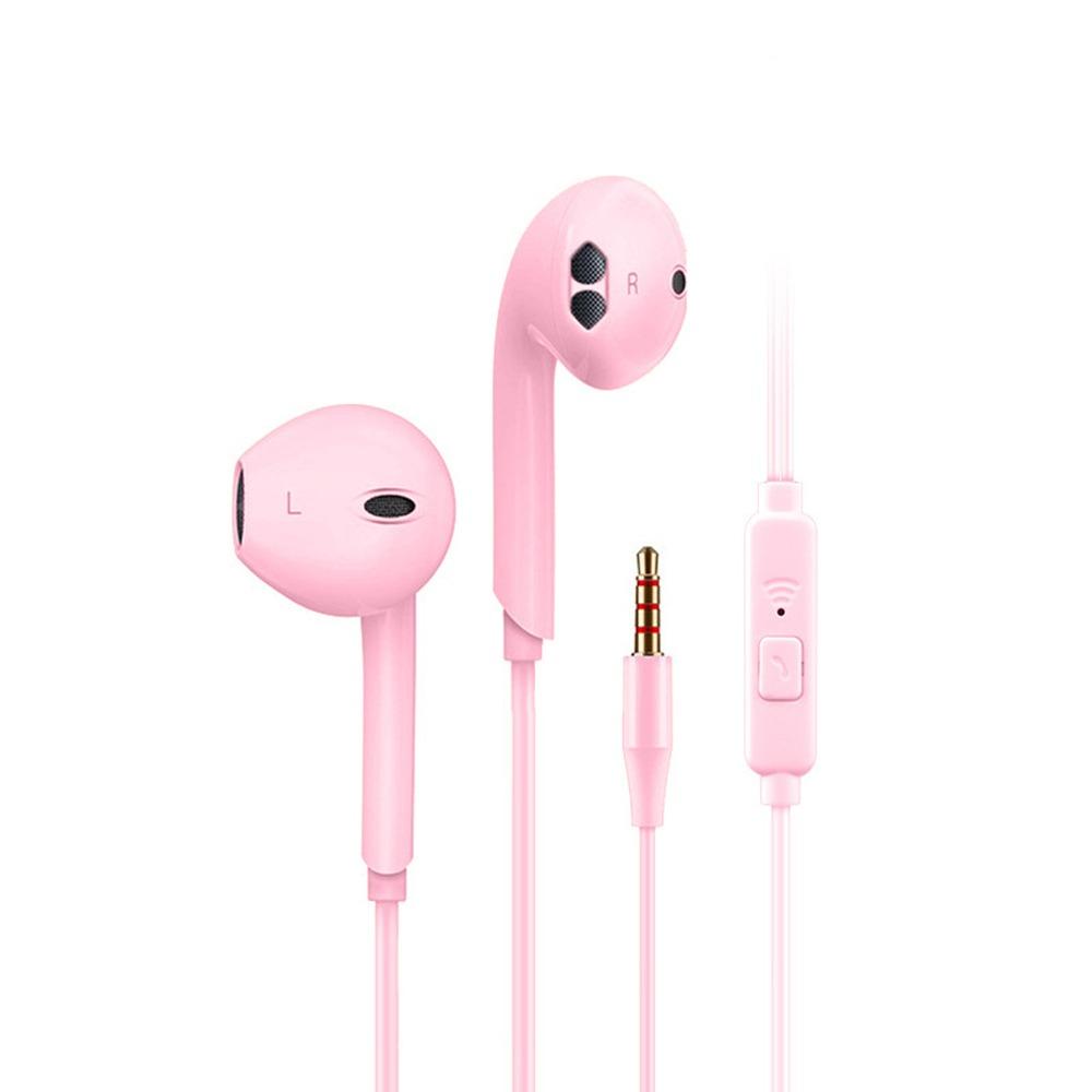 with Mic Wired Phone Earphone Round Head Mic Headphones Sport Earphones Wired Headset  Mobile Phone