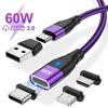 60 Вт PD кабель для быстрой зарядки USB C на Type C Micro Магнитный кабель для передачи данных 3A USB-кабель для iPhone 13 Macbook Huawei Samsung S22