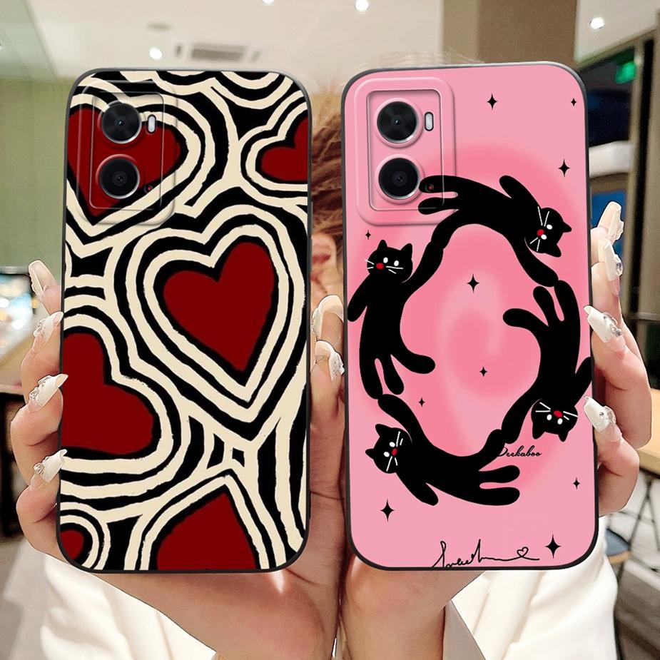 Чехол для Oppo A76 CPH2375 Стильный чехол с конфетным рисунком Ударопрочный чехол для телефона Для Oppo A96 A 36 76 OppoA76 OppoA96 Мягкий ТПУ Fundas