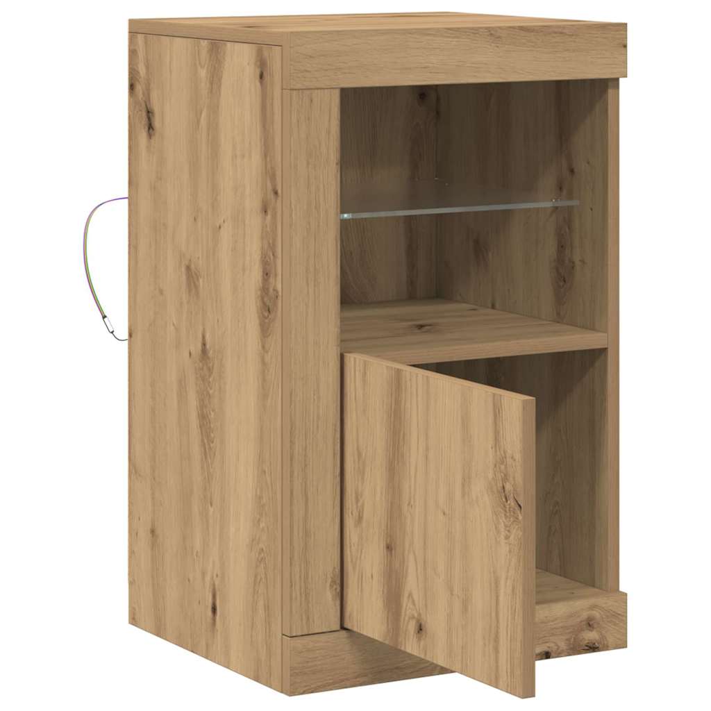 LED Sideboard 2 pcs Artisan Oak 41 x 37 x 67 cm engineered wood