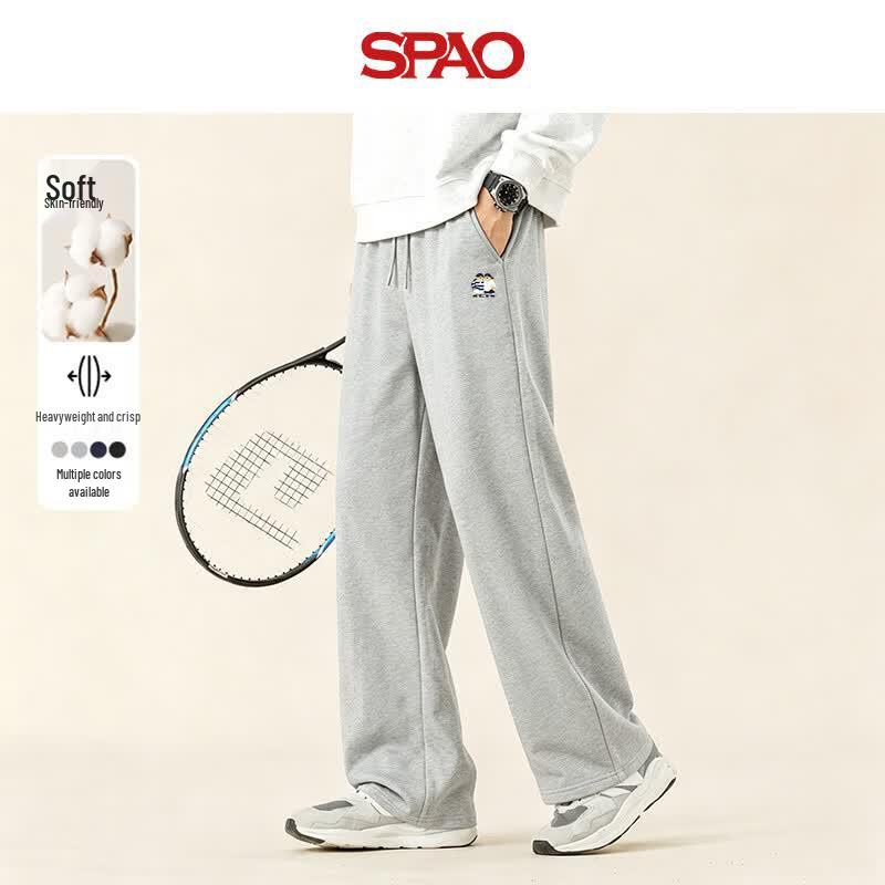 Мужские корейские прямые спортивные штаны SPAO с медведем