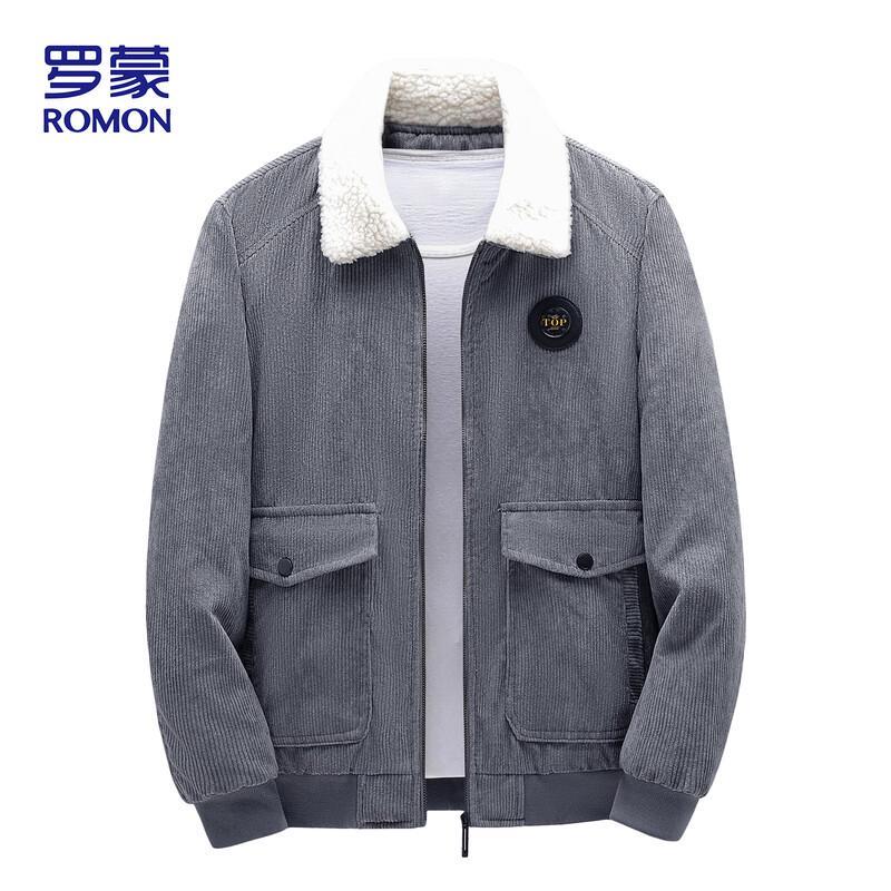 Romon Men's Fleece-Lined Corduroy Jacket