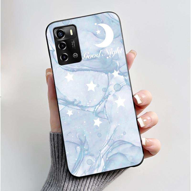 Casing For ZTE Blade A72 4G V40 Vita Phone Case Shell Aesthetic Cute Cat Astronaut Fashion Matte Black Protective Soft TPU Cover