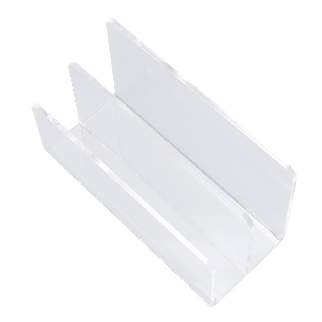 Mail Sorter Transparent Acrylic Multifunctional 2 Compartments Desktop Letter Holder with Anti Slip Base for Envelope