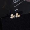 Fresh Flower Earrings Students Full Diamond Earrings for Women Japanese Light Luxury All Body Earrings