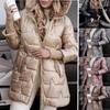 Women's Long Puffer Coat with Hood, Diamond Quilted Design, Metallic Finish, Multi-Color