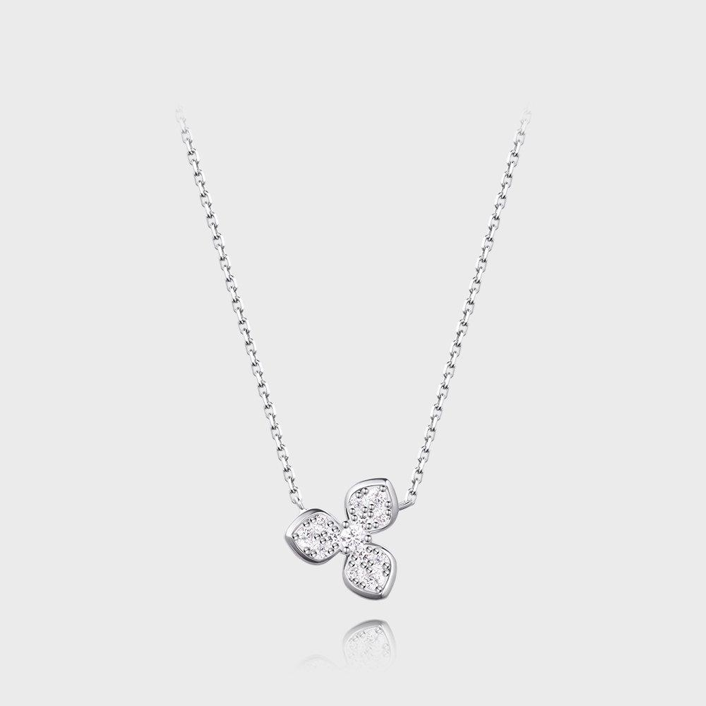 [Stonehenge]] Love Duet Silver Necklace Sa25A85F